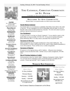 thumbnail of Bulletin for February 25, 2018