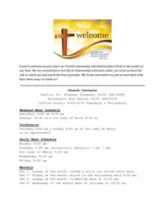 thumbnail of Welcome information
