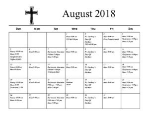 thumbnail of August 2018 calendar