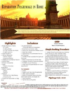 thumbnail of Reparation Pilgrimage in Rome – Shortened Flyer